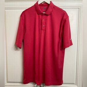 Nike Golf Mens Size Large Fuchsia Polo Shirt Cooling Sports Tennis Pickle Ball